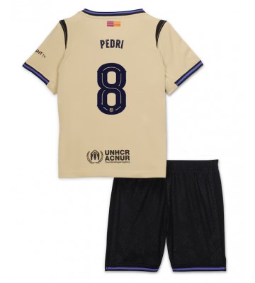 Barcelona Pedri Gonzalez #8 Borta Kläder Barn 2025-26 Kortärmad (+ Korta byxor)